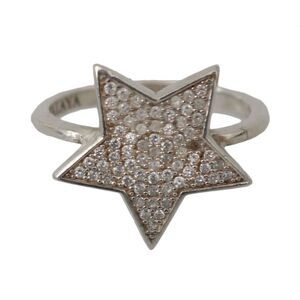 Nialaya Silver Womens Clear CZ Star 925 Ring